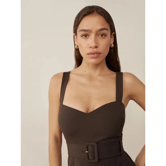 Reformation Huxley Belted Mini Dress in Chestnut Brown Size 4 - Picture 13 of 13